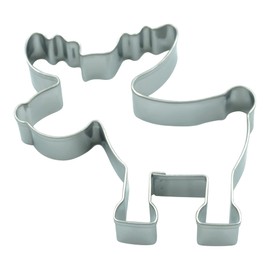 BekkiB - Set of 4 "Elk" - Cookie Cutters in the Shape of Elk, Elk Head with Antlers, Deer, Snowflake - Dishwasher Safe Stainless Steel Cookie Cutters - 2374