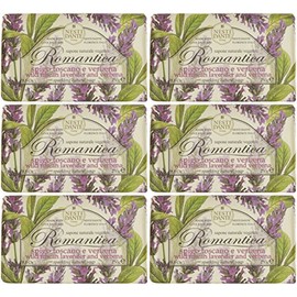 Saponeria Nesti Firenze:"Spigo Toscano e Verbena" Sparkling Natural Soap,"Romantica" Line 8.8 Ounces (250g) Packages (Pack of 6) [ Italian Import ]