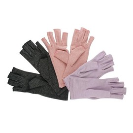 Jesata Arthritis Compression Gloves for Men & Women | Open Finger Gloves for Wrist Support | Hand Therapy Carpal Tunnel Gloves, Relieve Arthritis Pain, Breathable Moisture Wicking Fabric (Gray, S)