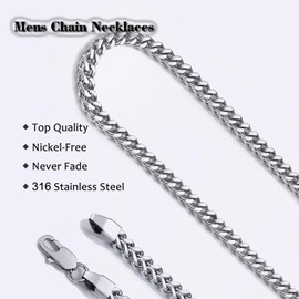 Lmuwecno 23.62 Inch Wheat Chain Necklace for Men, Hypoallergenic Men's Necklace, Versatile Jewelry for Any Occasion