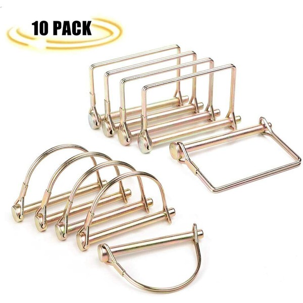 CZC AUTO 10PACK 1/4" TRAILER COUPLER SAFETY SNAP LOCKING PIN