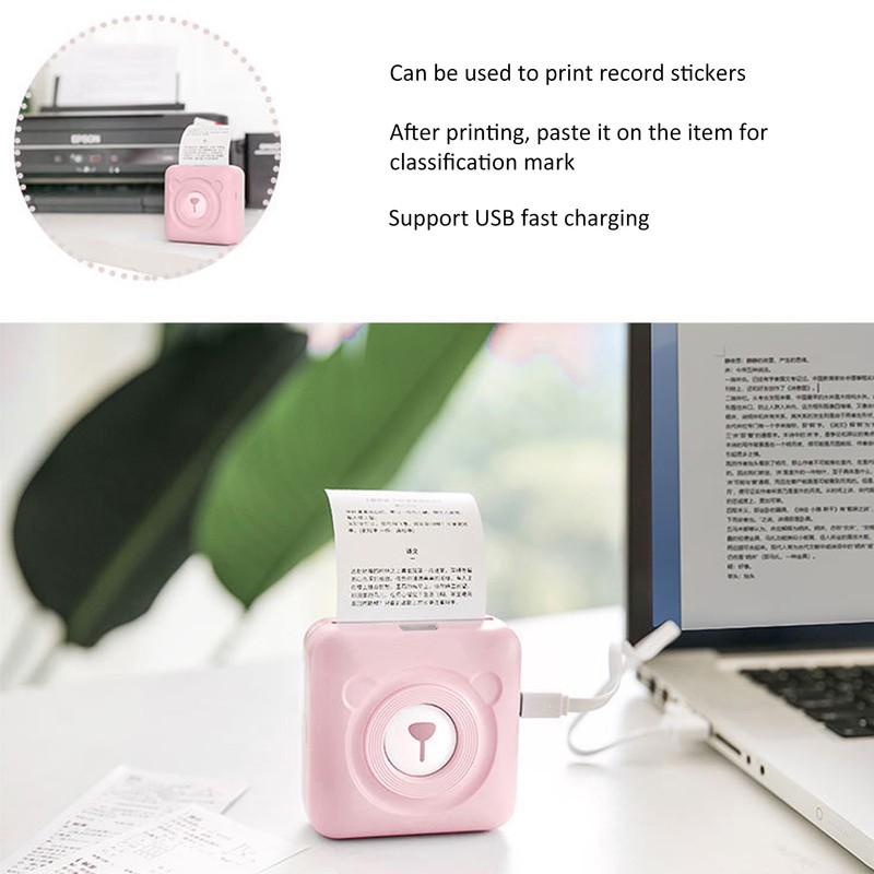 Mini Printer Pocket Portable Bluetooth Photo Wrong Question Label Printing