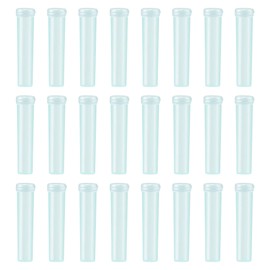 WANDIC Flower Water Pipe, 100 Pcs Clear Floral Tube Plastic Flower Vials with Cap Flower Arrangement, 2.8 x 0.7 Inches
