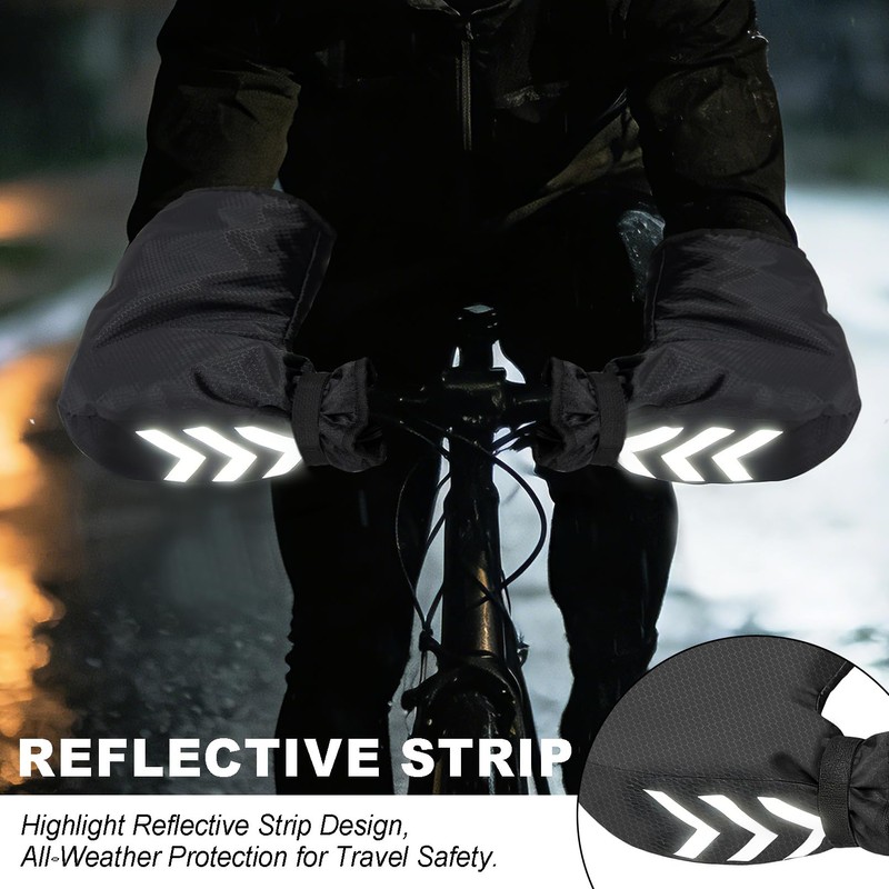 Relwears Bike Handlebar Covers Winter Waterproof Bicycle Gloves Warm