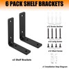 Yoozell Floating L Shelf Brackets, Black Shelf Brackets Heavy Duty