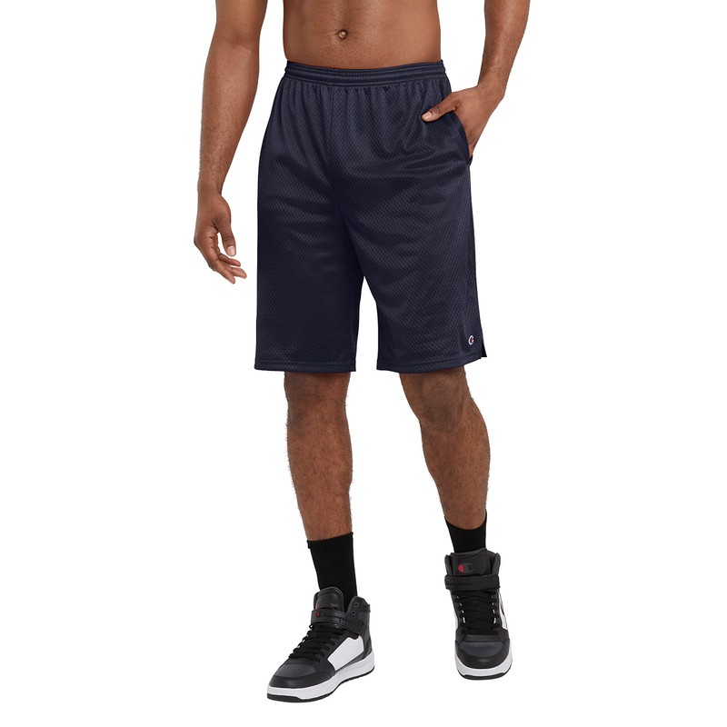 Champion Men's Long Mesh Pocket Shorts, navy