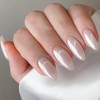 24 PCS Press on Nails Medium Almond Fake Nails Glossy