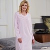 Keyocean Nightgown for Women, Soft Cotton Lightweight Comfy Ladies Long-sleeve