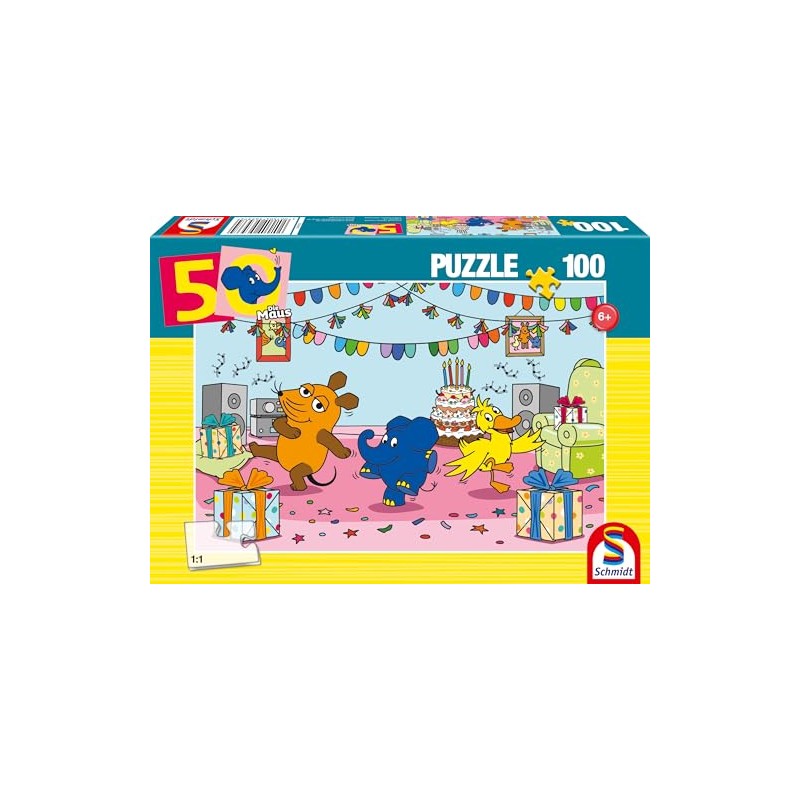 Schmidt Spiele 56537 The Mouse, Elefantastic, Party, 100 Pieces, Children's