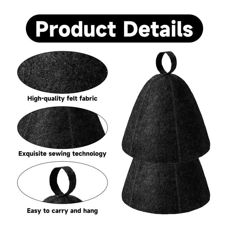 Pack of 2 Sauna Hat, Felt Men's Hat, Sauna Hat,