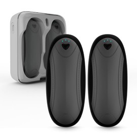 Hand Warmers 2 Pack with 10000mAh Charging Box,Portable Pocket Heater,24Hrs Long Safe Heat,Outdoor, Travel, Golf, Hunting, Camping,Gifts for Men Women(Grey)