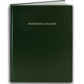 BookFactory Maintenance Log Book - 120 Pages, 8'' x 10'', Green Imitation Leather Cover, Section Sewn Hardbound (LOG-120-SCS-A-LGT30-(Maintenance))