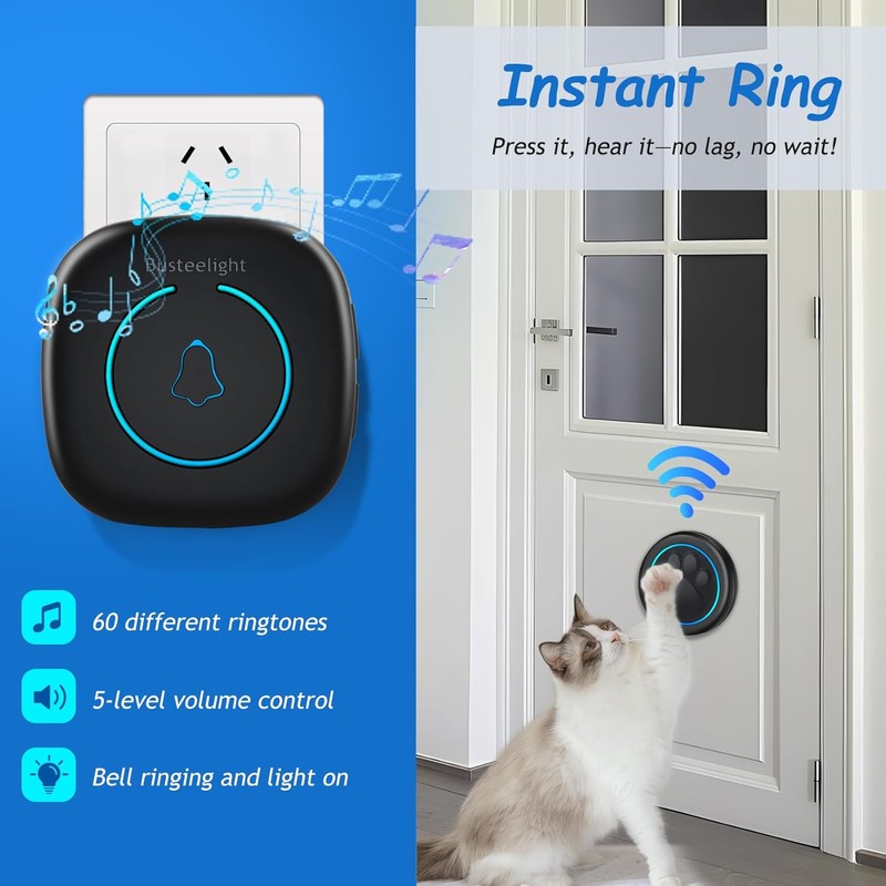 Soft Ring Blk Dog Bells to Go Outside - Wireless
