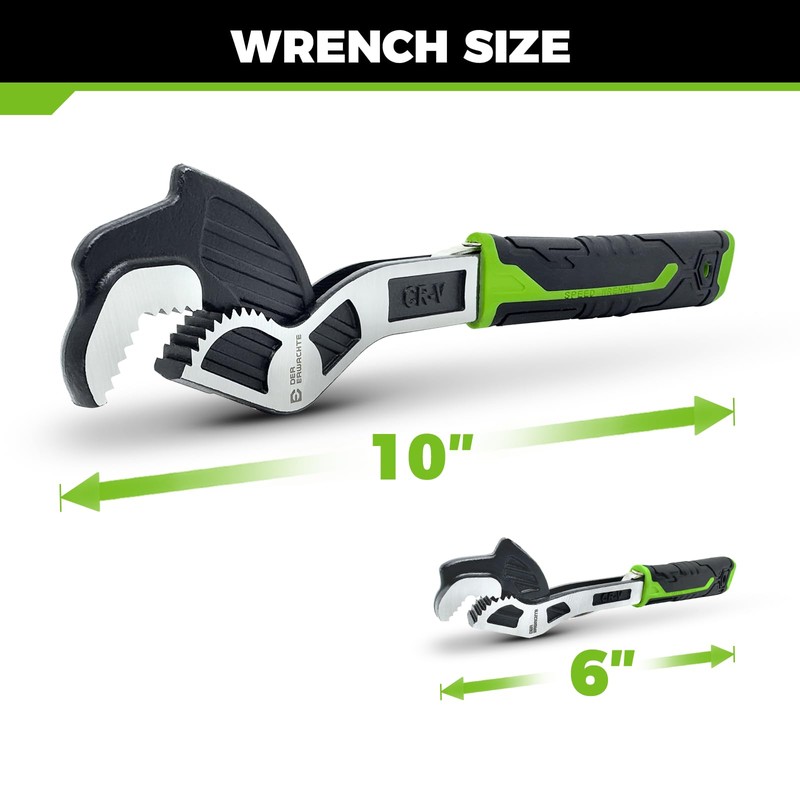 Der Erwachte Multi-function Adjustable Pipe Wrench Set, 2-Piece, Quick Self-Adjusting,