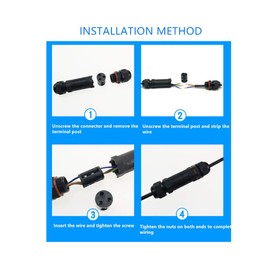 Cable Connector Waterproof IP68 3-Pole for 1-13 mm Cable Diameter, 2 Pieces Junction Box, Outdoor Underground Cable, Junction Box, Street Landscape Lights, Cable Sleeve, Connection Box