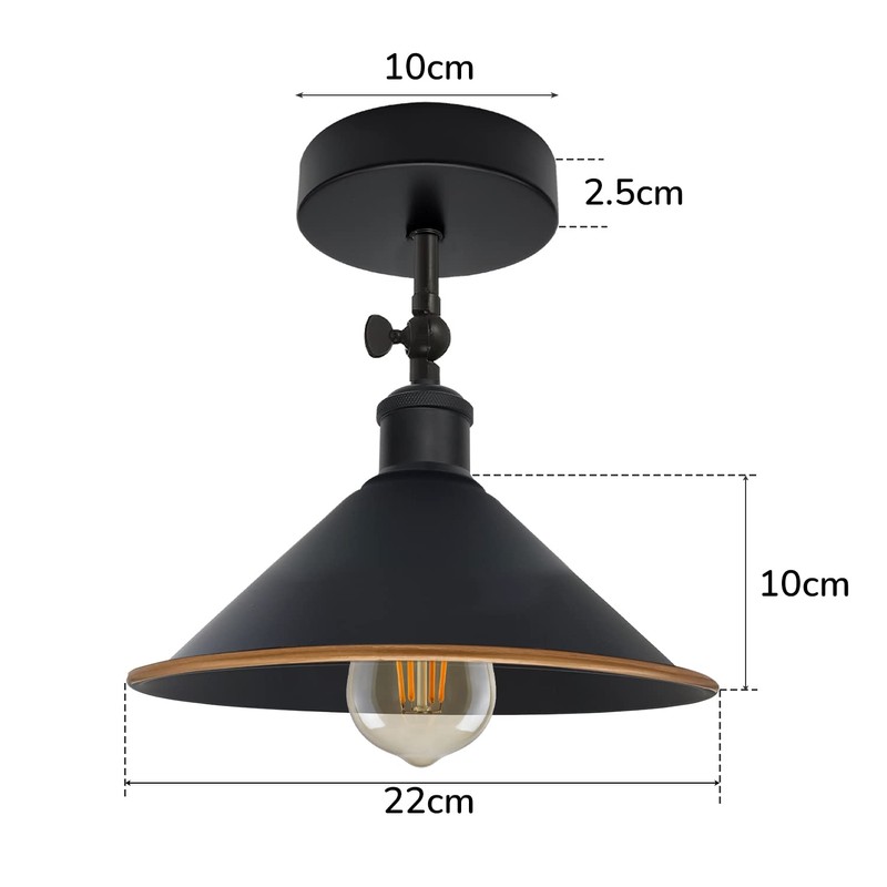 DC Voltage Vintage Style Semi Flush Mount 180 Degree Adjustable