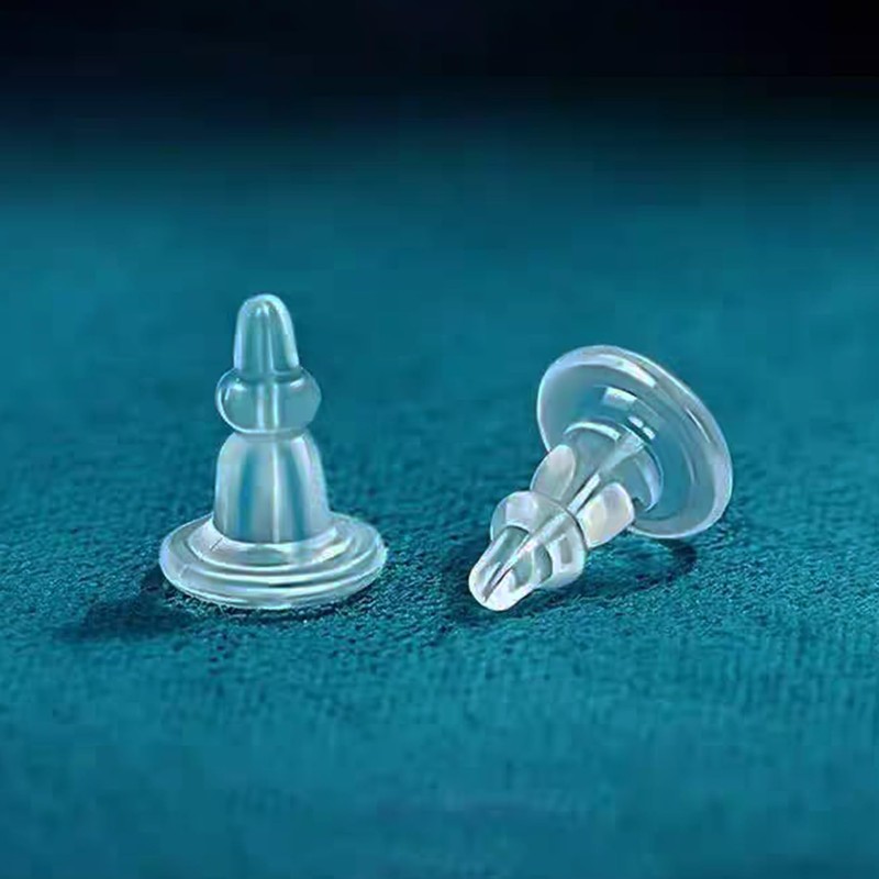 Clear Silicone Earring Backs, 50 Pack Hypoallergenic Replacement Stoppers for