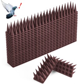 CIIC Bird Spikes, 20 Pack Pigeon Squirrel Raccoon Cat Deterrent Spike Outside Anti Robin Defender Outdoor to Keep Birds Away Roof Fence Window Nest 18.7 Feet(5.7m), Brown