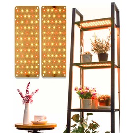 DOMMIA Grow Lights for Indoor Plants, 20W Full Spectrum Grow Light with Auto ON & Off Timer, 132 LEDs Sunlike Light for Hydroponics, Succulents & More, Easy to Assemble（2Pcs）