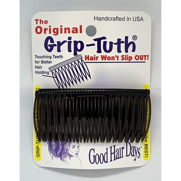 Good Hair Days The Original Grip-Tuth Hair Combs, Set of 2, 40417 Shell 3 1/4" Wide