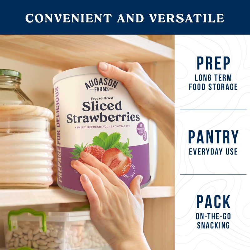 Augason Farms Freeze Dried Sliced Strawberries Can - Gluten Free