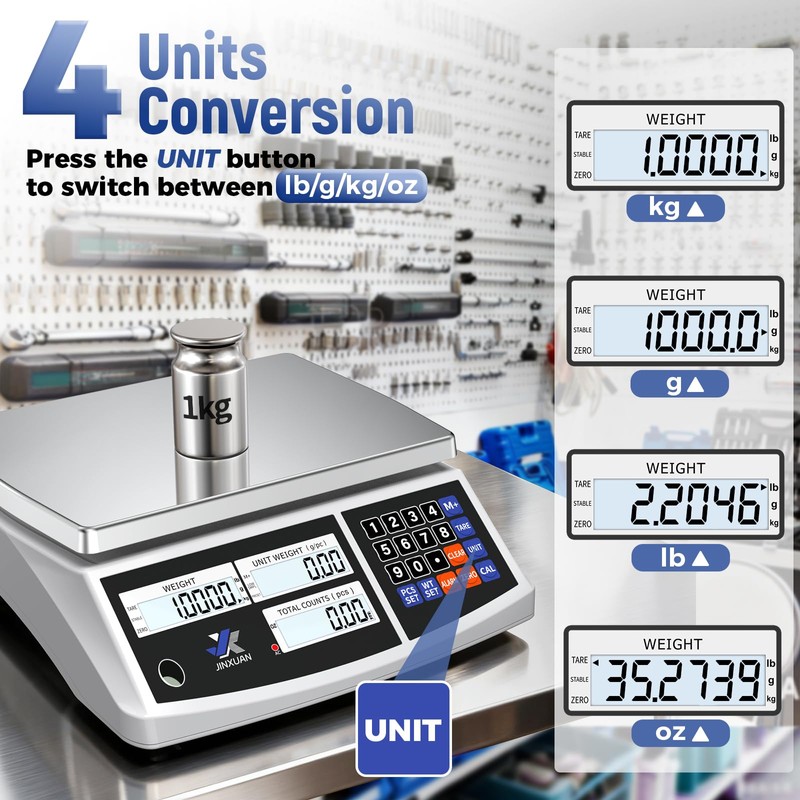 Industrial Counting Scale 66lb/30kg x 0.5g Digital Inventory Scale for