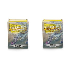 2 Packs Dragon Shield Classic Clear Standard Size 100 ct Card Sleeves Individual Pack