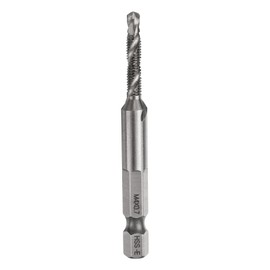 sourcing map Combination Drill and Tap Bit, Metric M4 x 0.7 Thread 1/4" Hex Shank, Threading Screw Taps Spiral Flute Machine Drilling Tapping Tool, High Speed Steel (HSS) 6542