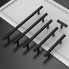 Asidrama 10 Pack 5 Inch(128mm) Matte Black Kitchen Cabinet Handles,