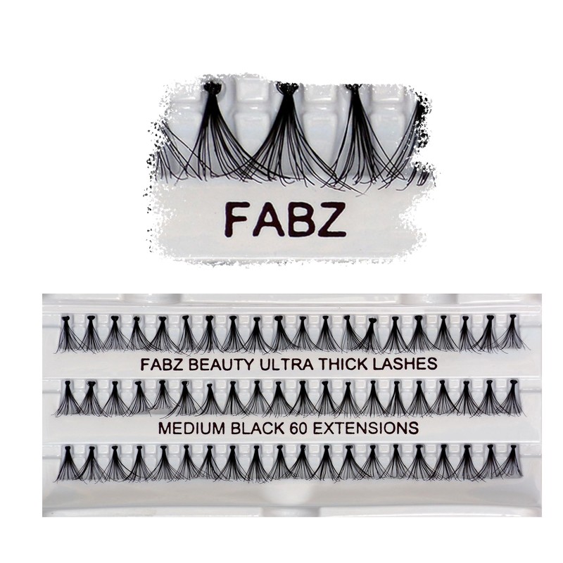 Ultra Thick Knotted Individual Cluster Eyelashes False Lashes Fabz Beauty