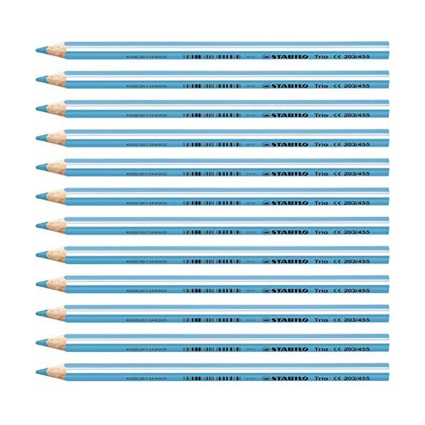 STABILO"Trio Thick" Colouring Pencil - Sky Blue (Pack of 12)