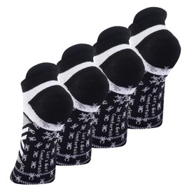 KC-TAHO Calcetines de yoga antideslizantes de compresión, 4 pares para hombres y mujeres, con algodón transpirable acolchado para hospital de pilates, C-negro*4, L