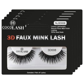 Cocohoney 3D Faux False Mink Eyelashes (5 pairs) - PARTY LOOK | 100% Hand Made | Cruelty Free | Reusable | Ultralight | Durable