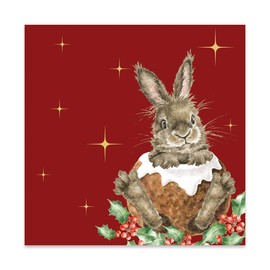 Wrendale Designs by Hannah Dale Merry Little Christmas' Rabbit Lunch Napkin