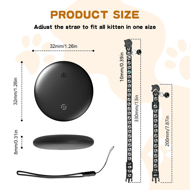 Cat Tracker, Cat Tracker Collar Compatible with Apple Find My