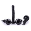 #10 x 1 Black Pan Head Self Drilling Screws, Phillips
