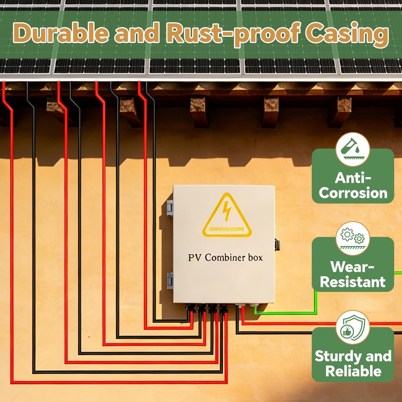4 String Solar Combiner Box, IP65 Waterproof PV Combiner Break