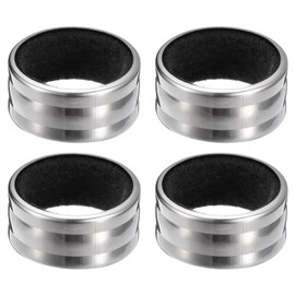 uxcell 4Ps Wine Bottle Collars, Stainless Steel Wine Drip Rings with Velvet Felt, Leak- Proof Anti- Overflow Ring Wine Drip Catcher for Kitchen and Bar