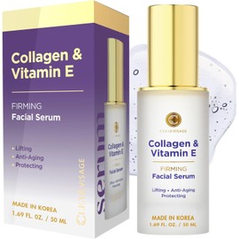 Suero antienvejecimiento con colágeno y vitamina E, probado por dermatólogos, hidrata, reduce las arrugas, belleza limpia, cuidado de la piel coreano libre de crueldad para todo tipo de pieles, 1,69