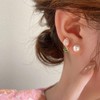 MAQVQLU Tulip Pearl Stud Earrings - Front and Back Earrings