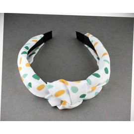 Perfect Hairstyle with Our Hair Accessories - White Polka Dot T Knot Headband Fabric Covered Band Grip Teeth Green Yellow Fashionable Hair Accessory Hair Jewelry Accessories for Lady Women
