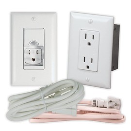 On-Q CPT7526-WH-R6 Pre Tamper Resistant Outlet Power Kit for Media Boxes and Structured Wiring Enclosures, 6ft, White