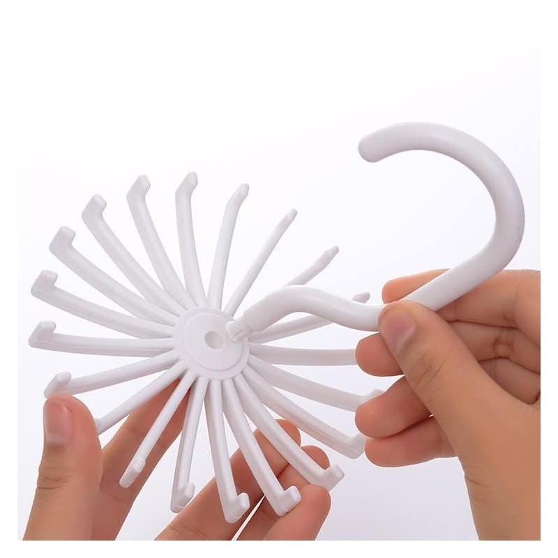 4 Pack Rotating Tie Rack Hangers - Closet Organizer Hooks