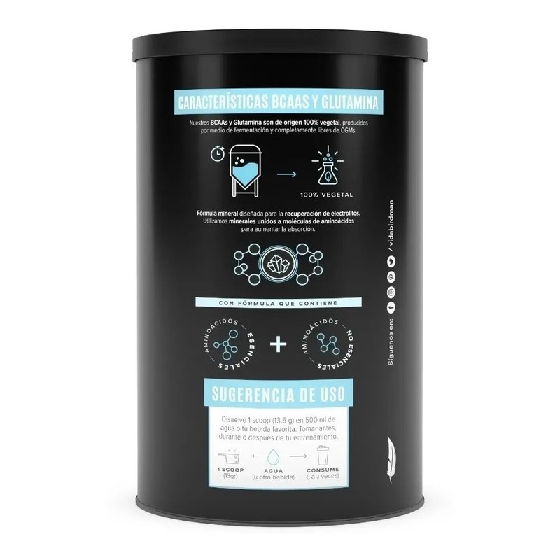 Birdman BCAA L Glutamina en Polvo con Electrolitos Vitamina B12