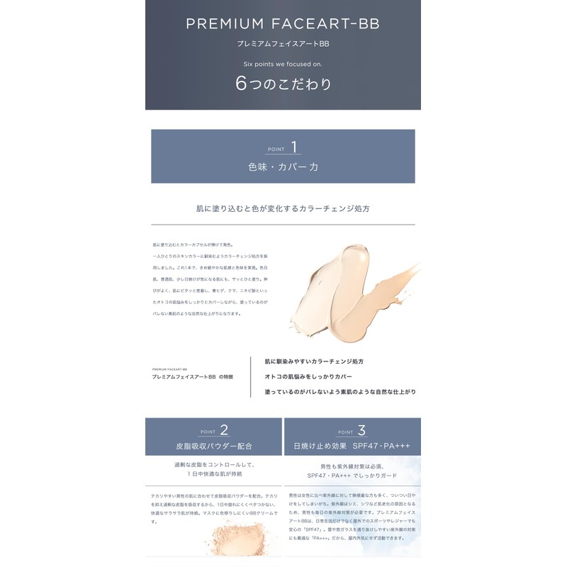&GINO Men's BB Cream Premium Face Art BB 1.1 oz