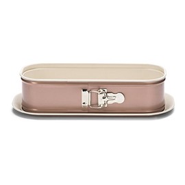 Patisse Ceramic Loaf Springform pan with Non-Stick Surface, Cream/Copper