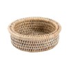 Caspari Rattan Wine Bottle Coaster in White Natural