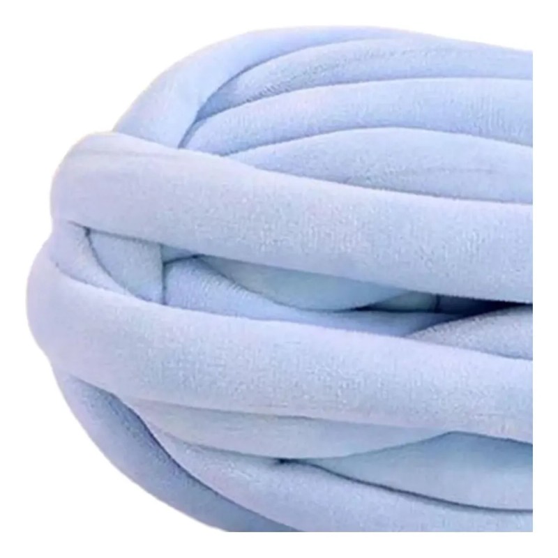 Hilo Grueso Y Voluminoso, Lavable A Mano, Hilo Azul Claro