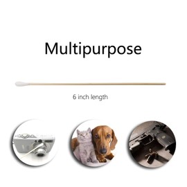 700pcs Cotton Swabs with 6 Inch Long Wooden Handle for Gun Cleaning or Pets