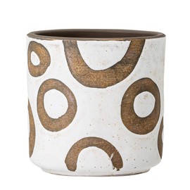 Bloomingville Flower Pot, Terracotta, White, 12x12cm